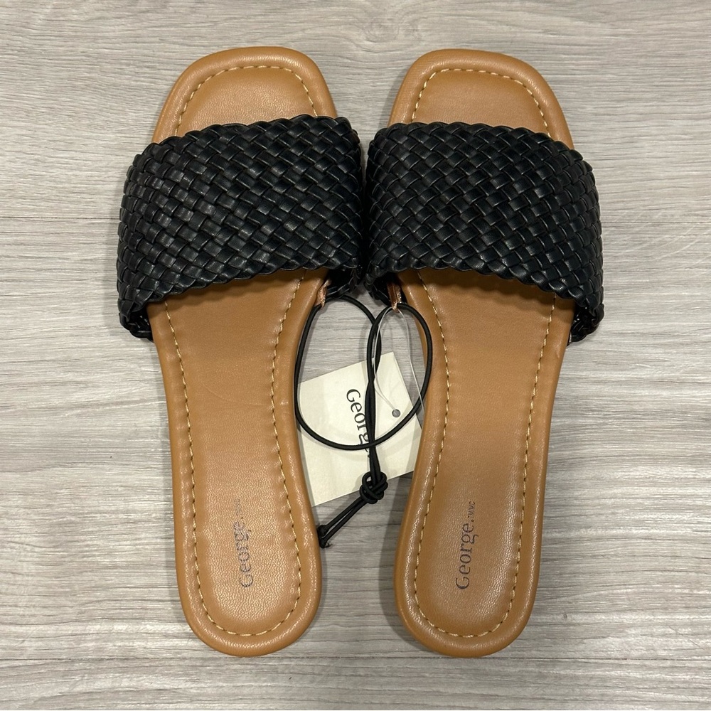 George Woven Flat Sandals